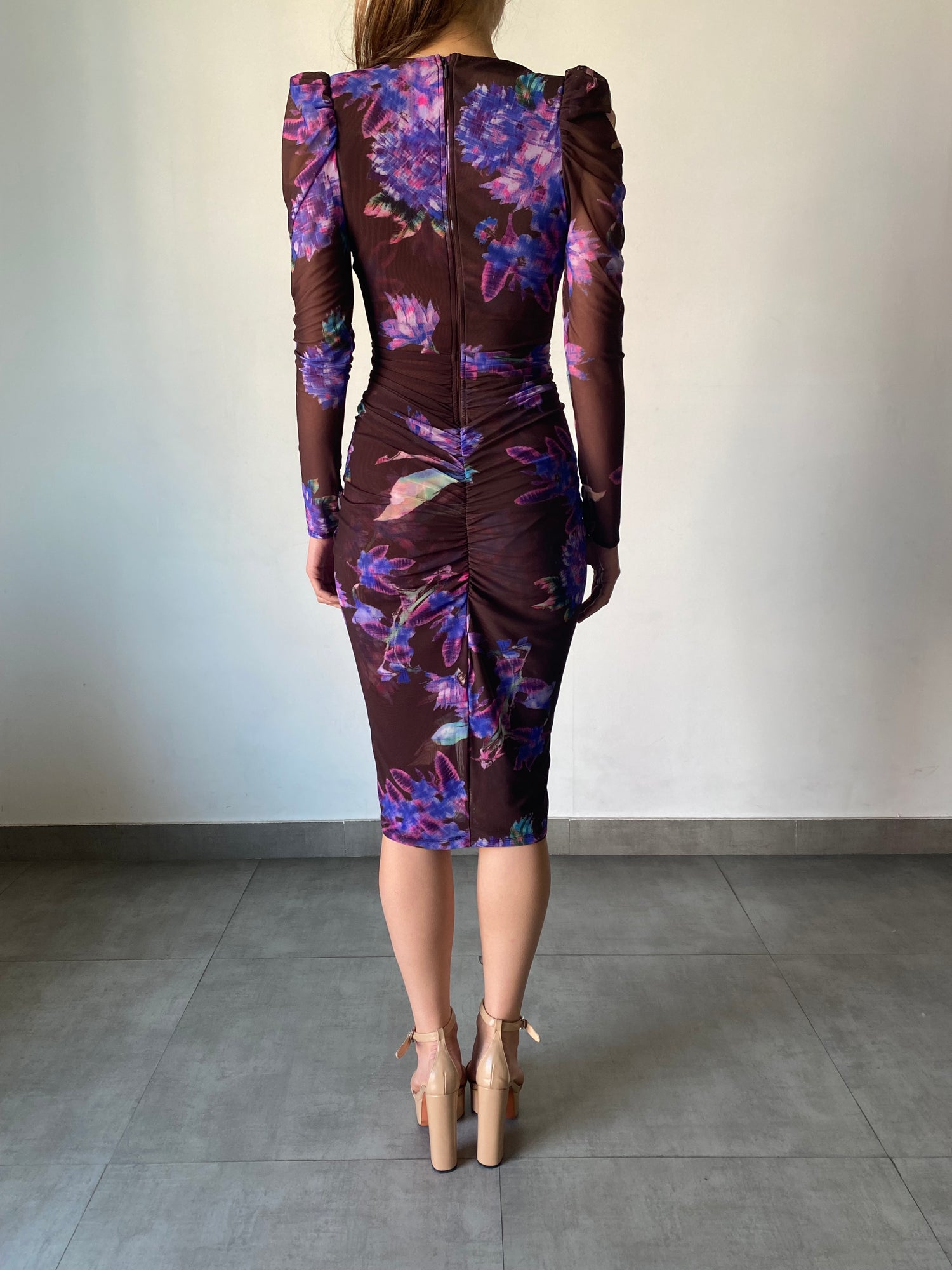 Rococo Sand | Shay Midi Dress | Brown Multi