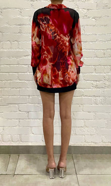 Womens | Shia Viscose Flat Chiffon Shirt | Black Pink Multi