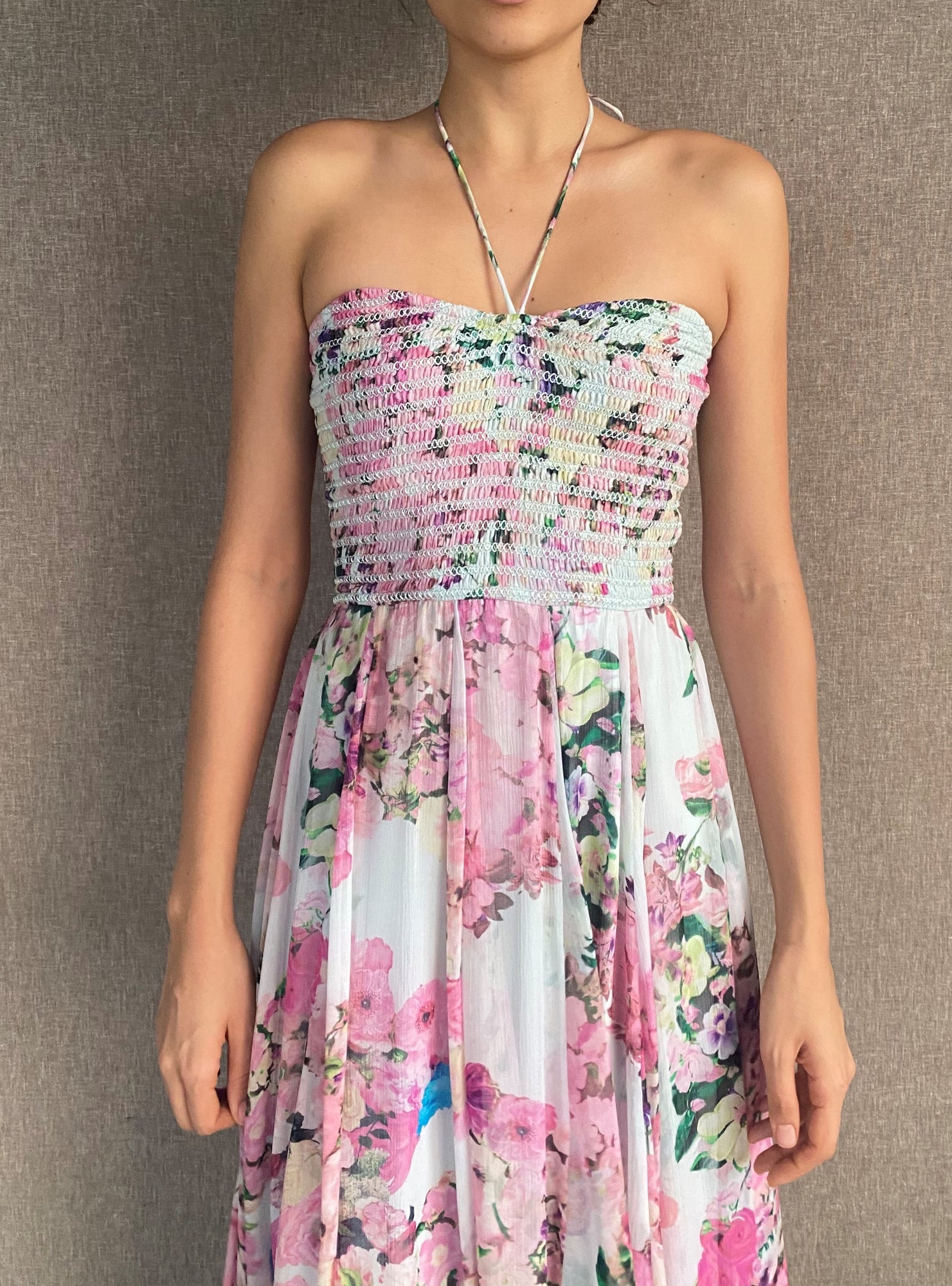 Rococo Sand | Mist Long Dress | Powder Blue/Pink