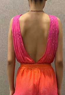 Bodysuit Top | Orange/Pink