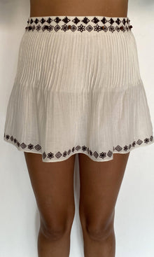 Womens | Taz Double Gauze Pintuck Skirt | White