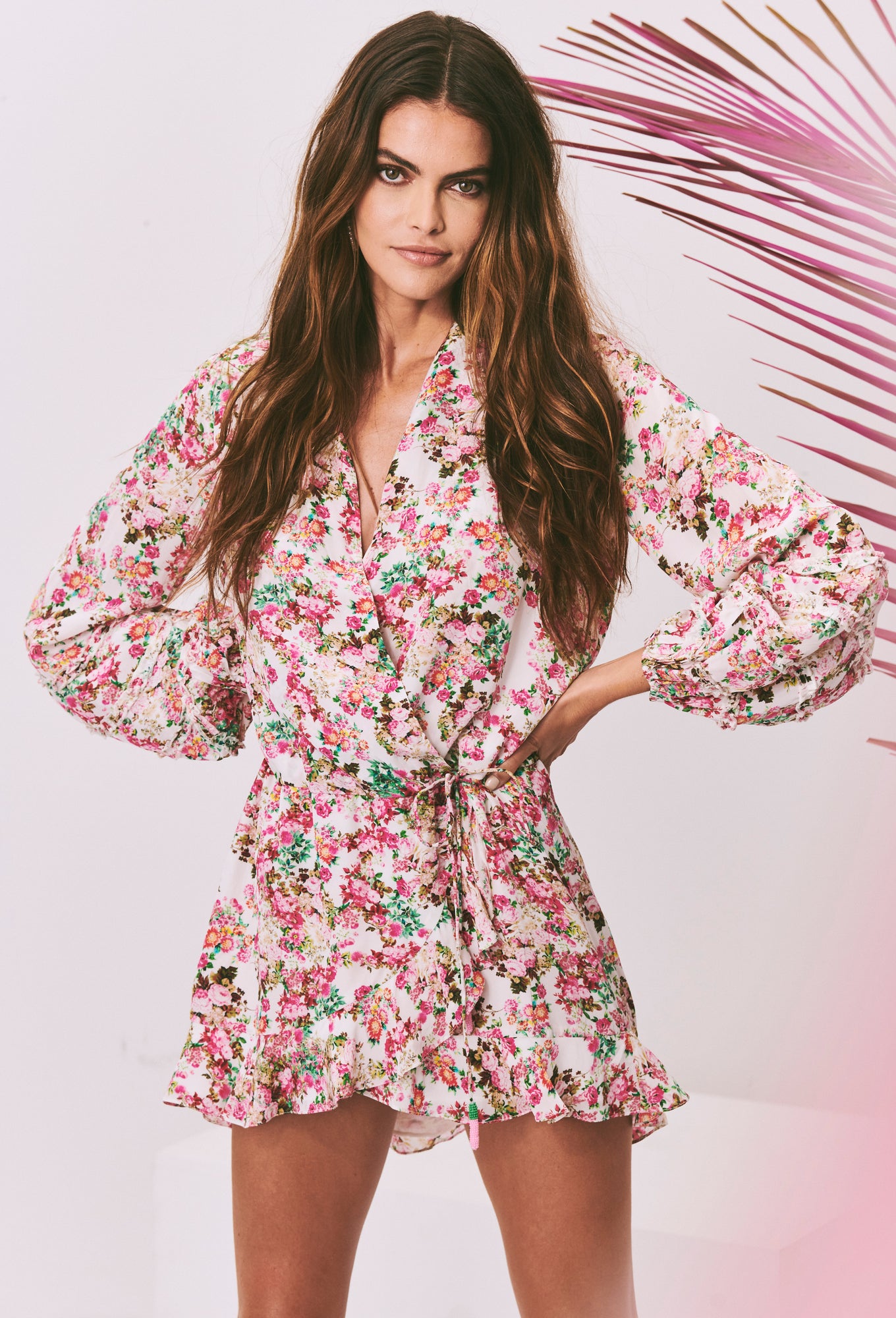 Rococo Sand | Vie Floral Short Dress | Pink