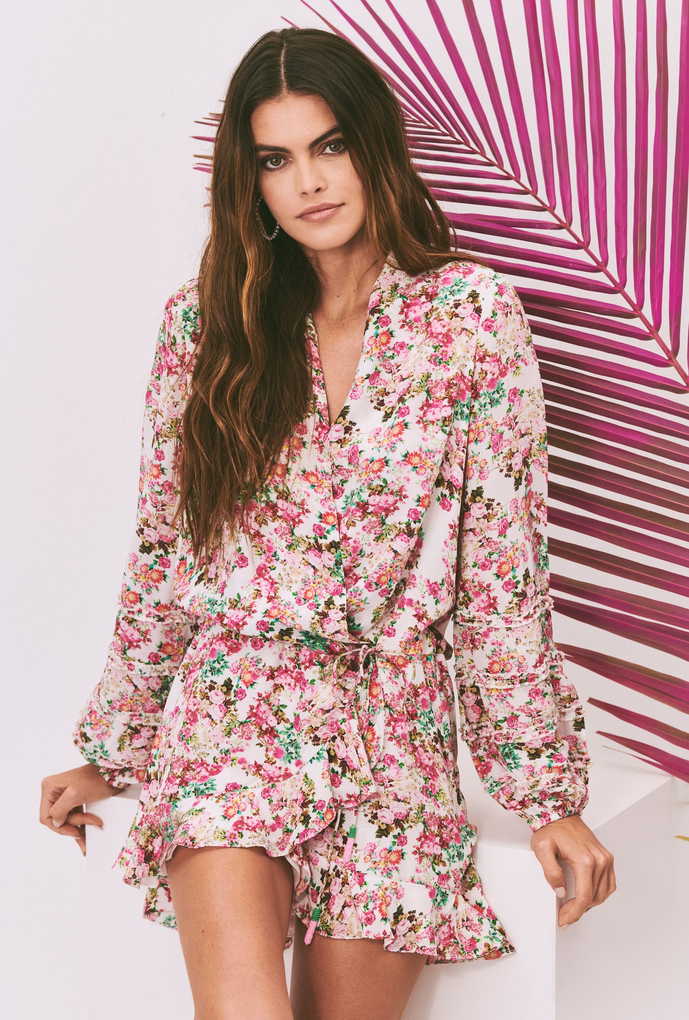 Rococo Sand | Vie Floral Short Dress | Pink