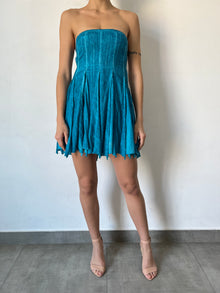 Rococo Sand | Vita Strapless Mini Dress | Teal