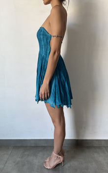 Rococo Sand | Vita Strapless Mini Dress | Teal