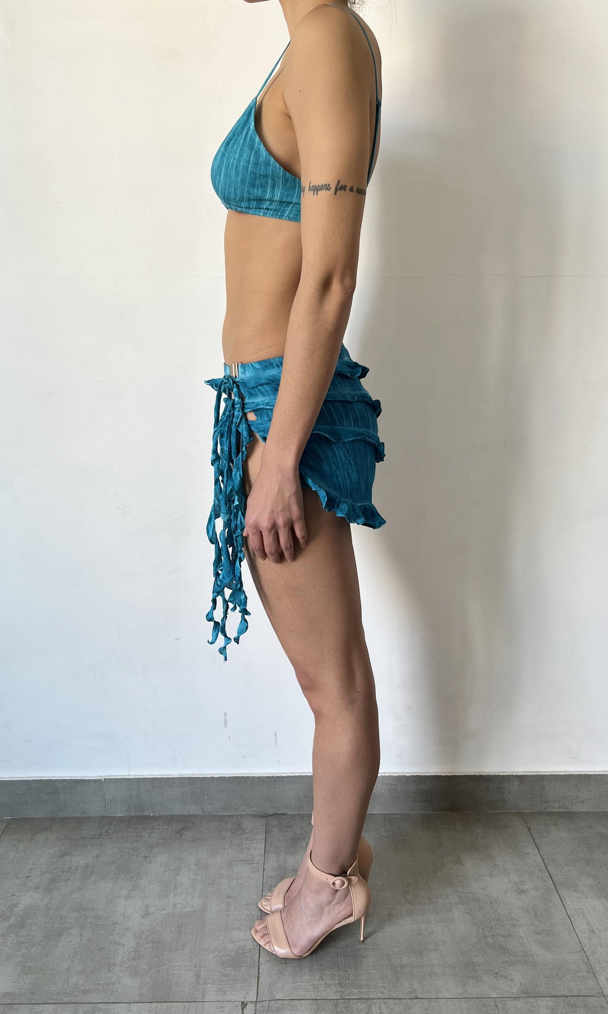 Rococo Sand | Vita Viscose Cotton Georgette Pareo | Blue