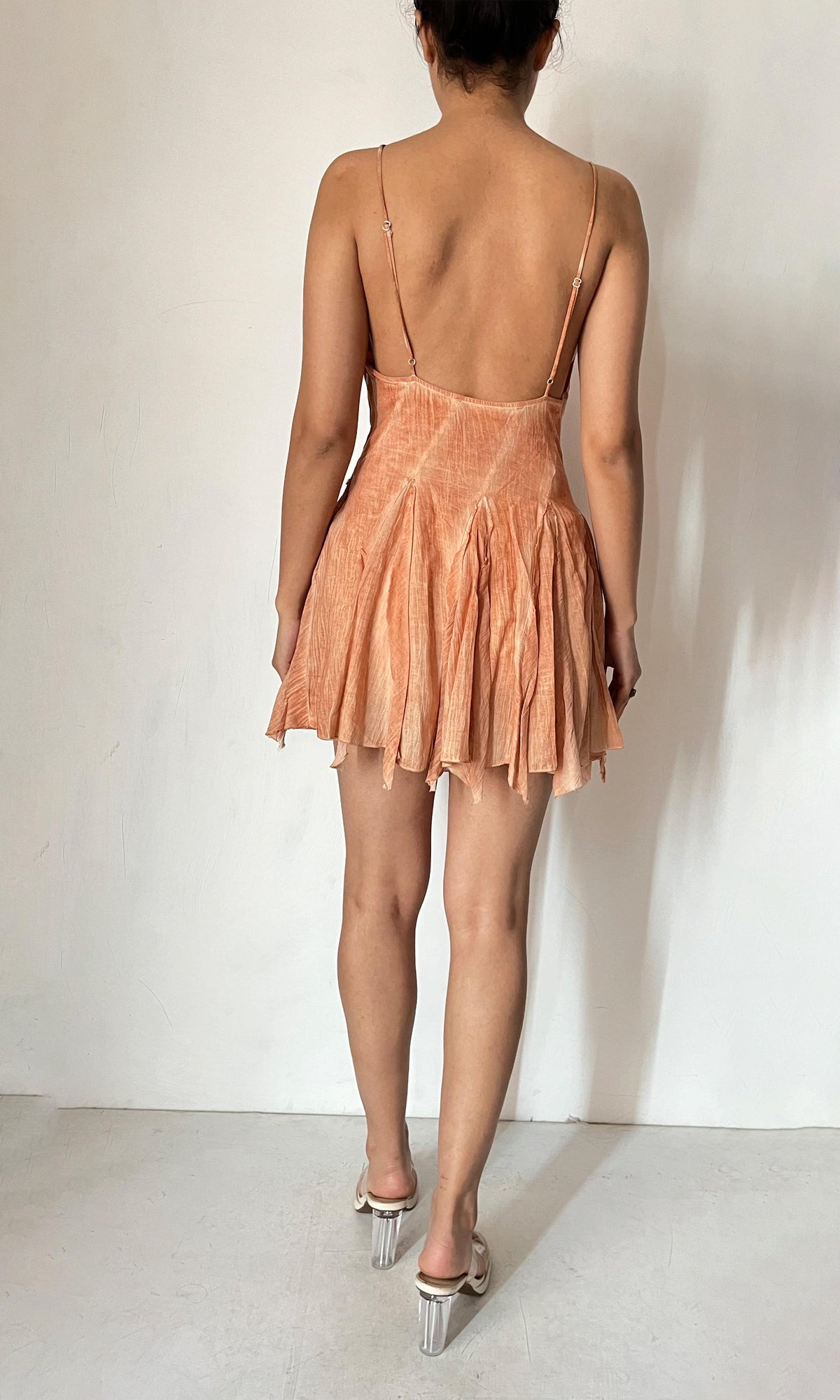 Womens | Vita Viscose Cotton Georgette Short Dress | Nude