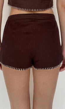 Womens | Zin Linen Cotton Shorts | Brown