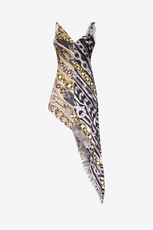 Chain Printed Crystal Link Slip Dress | Multi