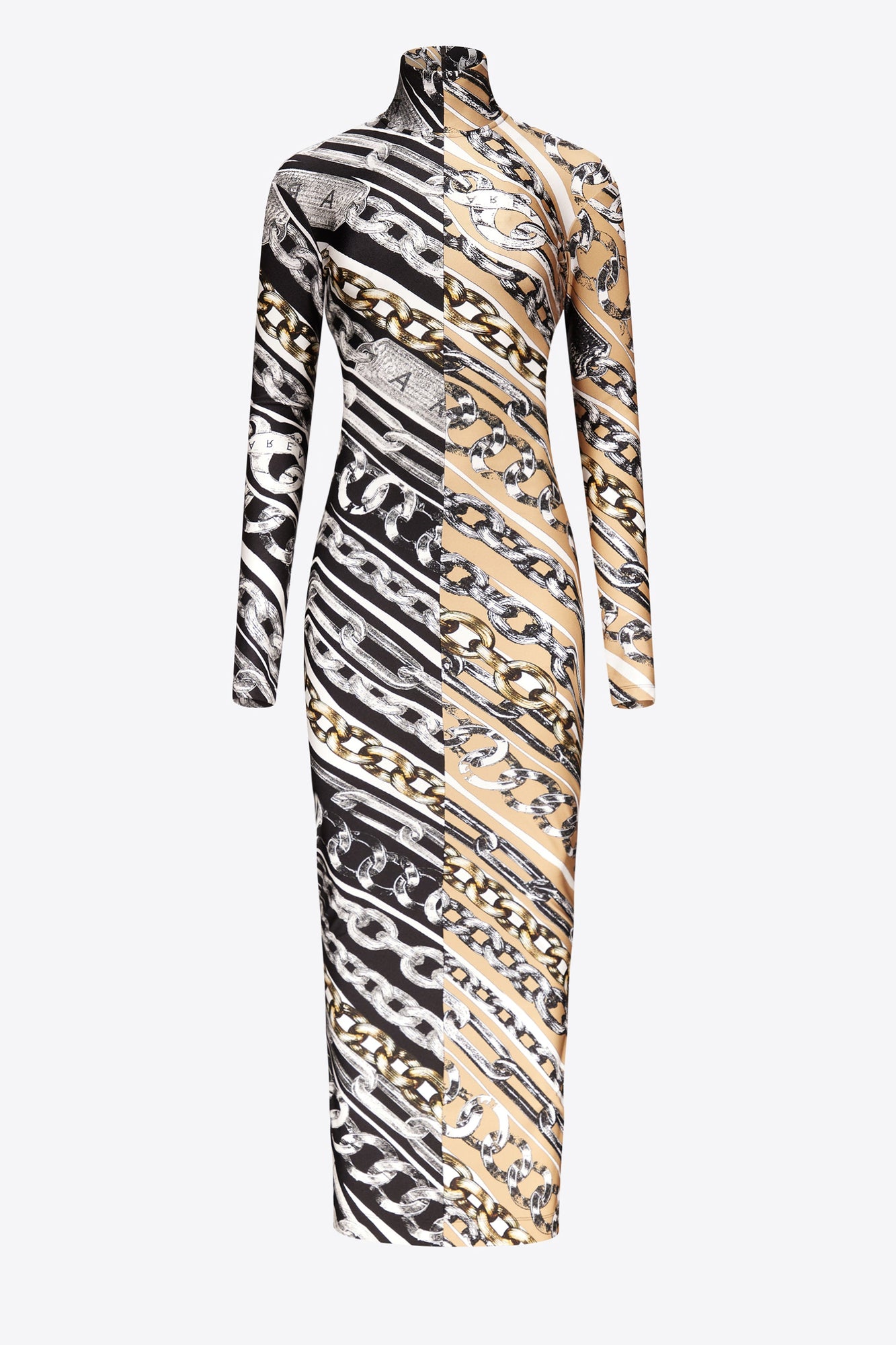 Chain Printed Long Sleeve Maxi Dress | Multi