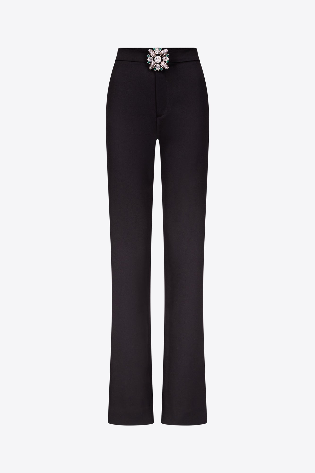 Crystal Brooch Trouser | Black