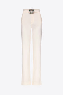 Crystal Brooch Trouser | Whipped White