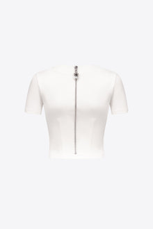 Zipper Bustier Cup T-Shirt | White