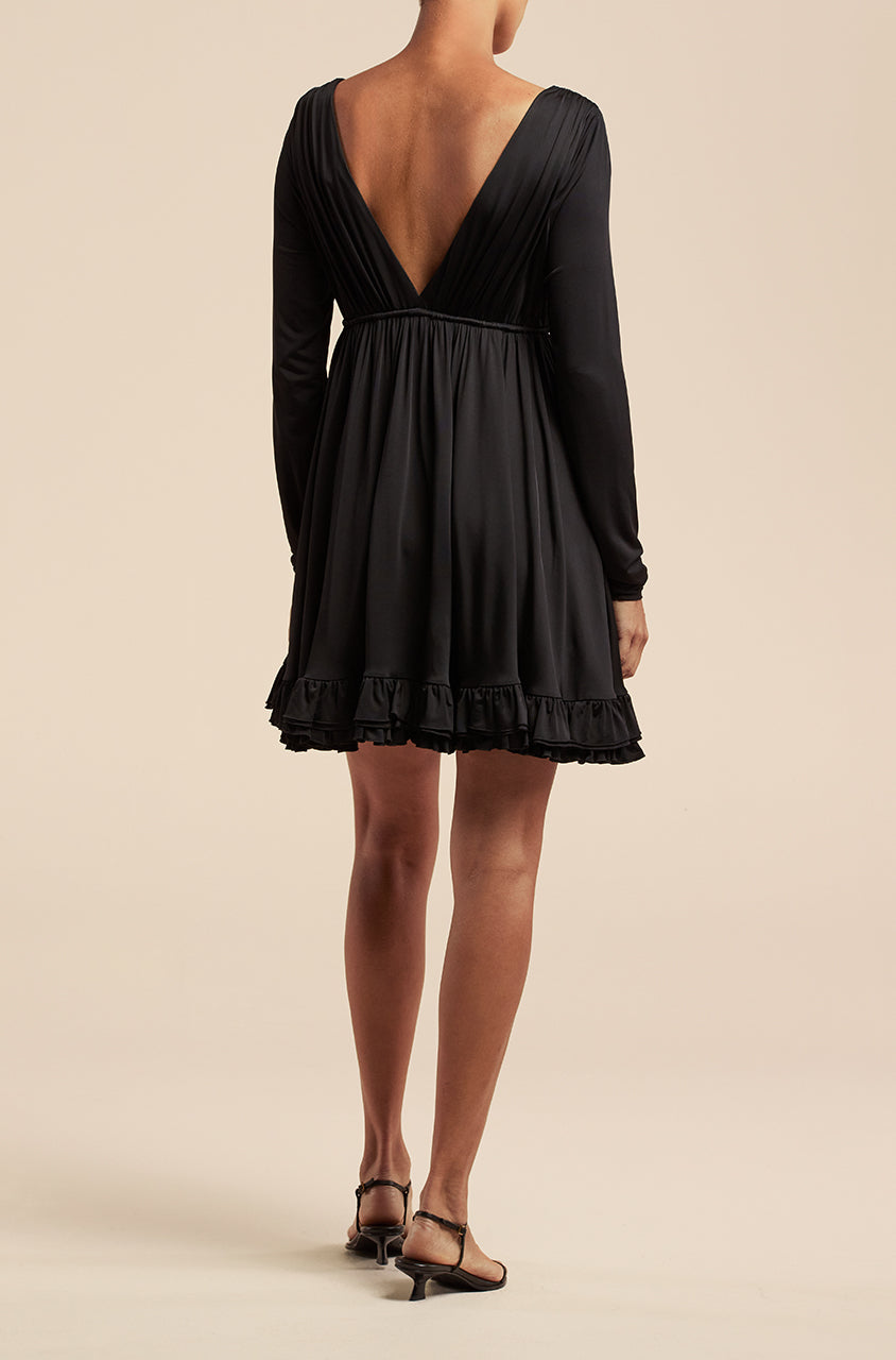Babydoll Long Sleeve Dress | Black
