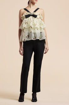 Cherry Tiered Organza Top | Cherry Print Ivory Combo