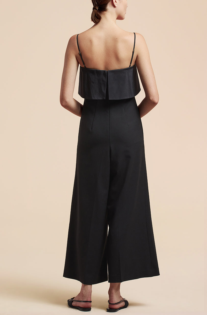 Tuxedo Wide Leg Jumpsuit | Black