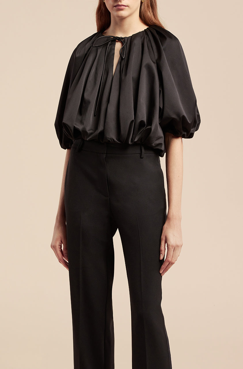 Sateen Bubble Top | Black