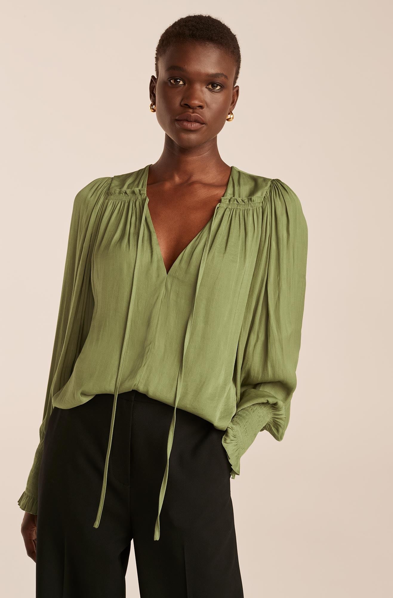 Sateen Tie Top | Matcha