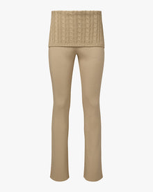 Cable Knit Roll Over Pant | Taupe