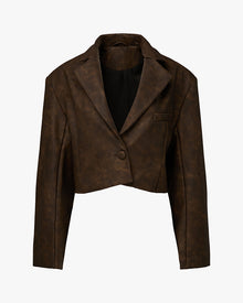 Patina Cropped Blazer | Brown