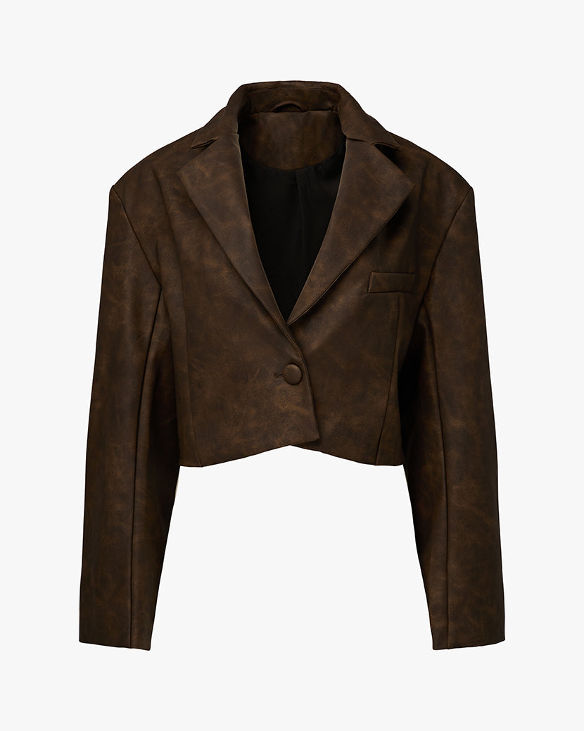 Patina Cropped Blazer | Brown