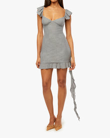 Asymmetrical Lace Mini Dress | Dusty Blue