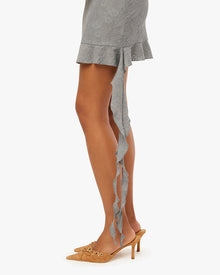 Asymmetrical Lace Mini Dress | Dusty Blue