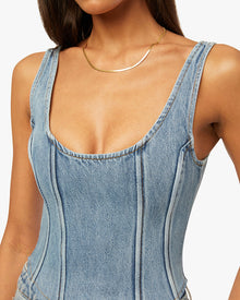 Scoop Corset | Denim Blue
