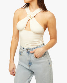 Rose Halter Top | Antique White