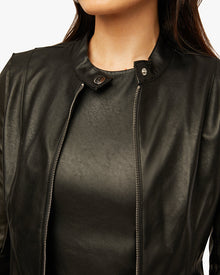 Vegan Leather Moto Jacket | Black