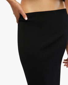 Rib Midi Skirt | Black