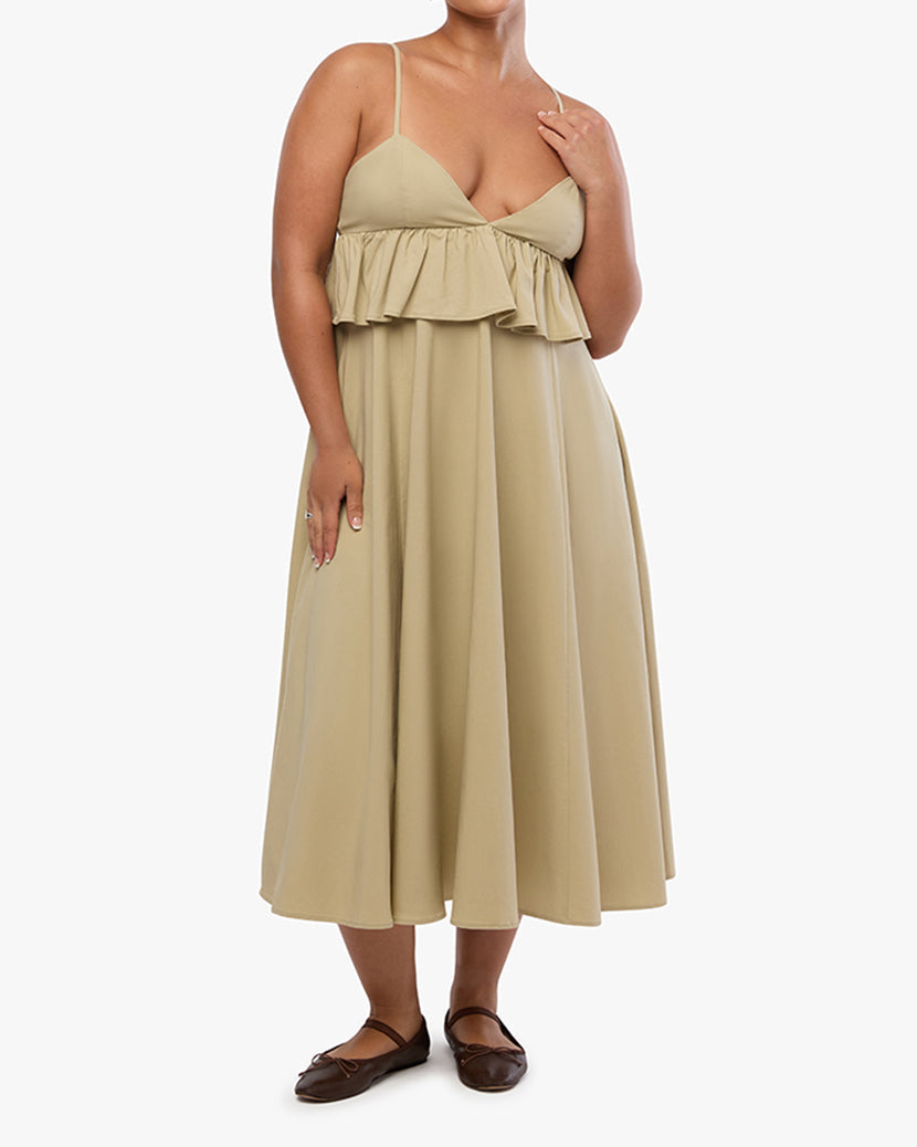 Peplum Midi Dress | Tidal Foam