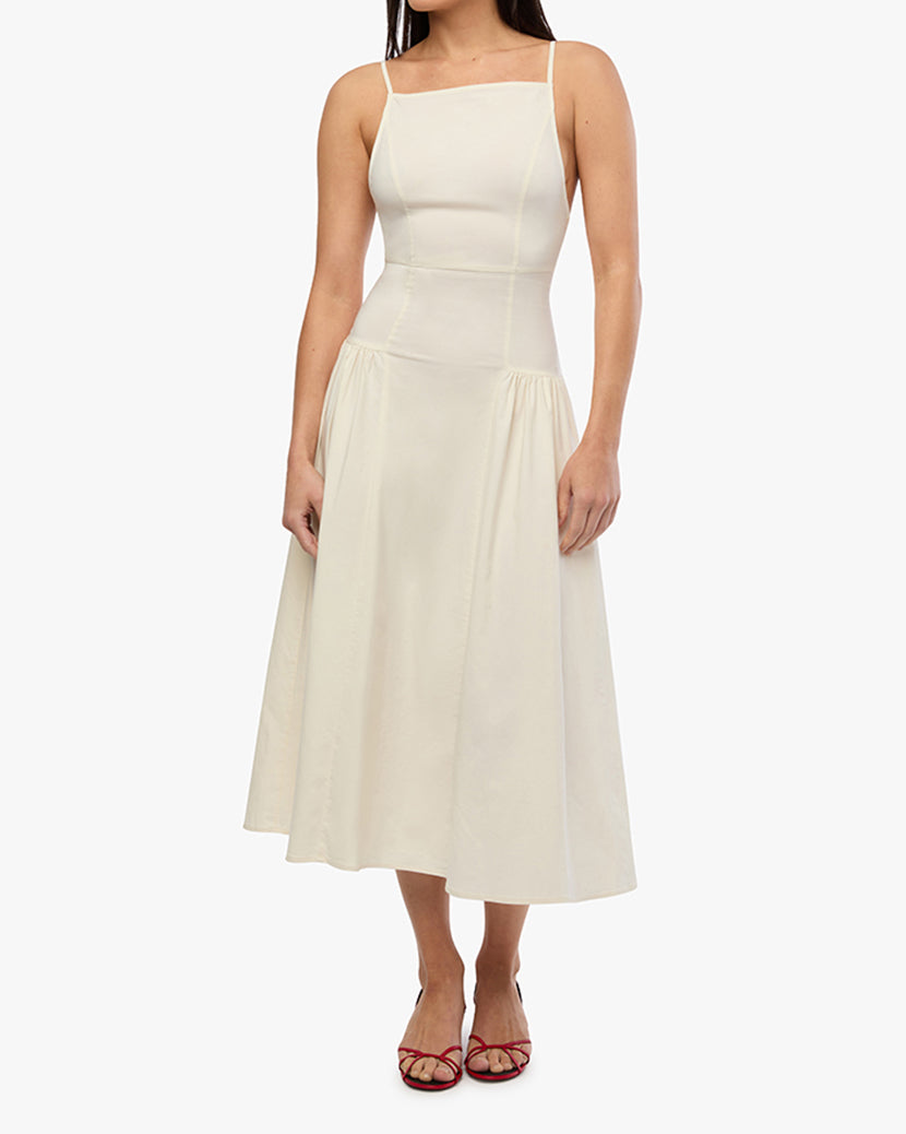 Flare Panel Midi Dress | Ivory Flare Panel Midi Dress | Ivory