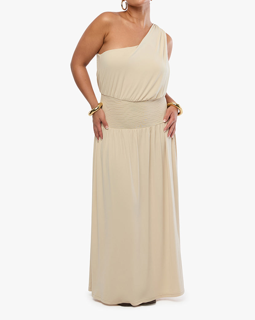 One Shoulder Maxi Dress | Wood Ash