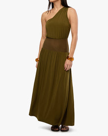 One Shoulder Maxi Dress | Avocado