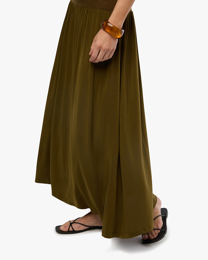 One Shoulder Maxi Dress | Avocado One Shoulder Maxi Dress | Avocado