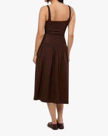 Smocked Drop Waist Midi Dress | Muted Eggplant