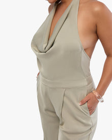 Halter Jumpsuit | Wood Ash