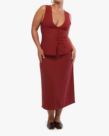 A-line Midi Skirt | Russet