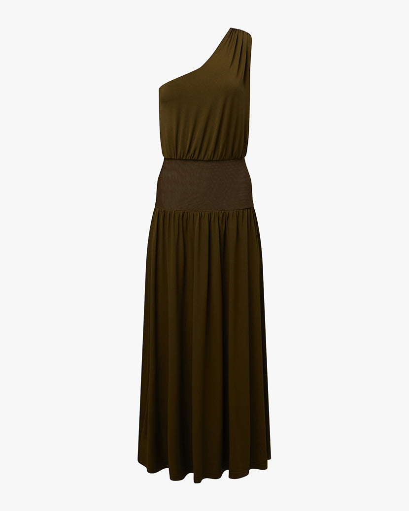 One Shoulder Maxi Dress | Avocado One Shoulder Maxi Dress | Avocado