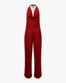 Halter Jumpsuit | Vibrant Red