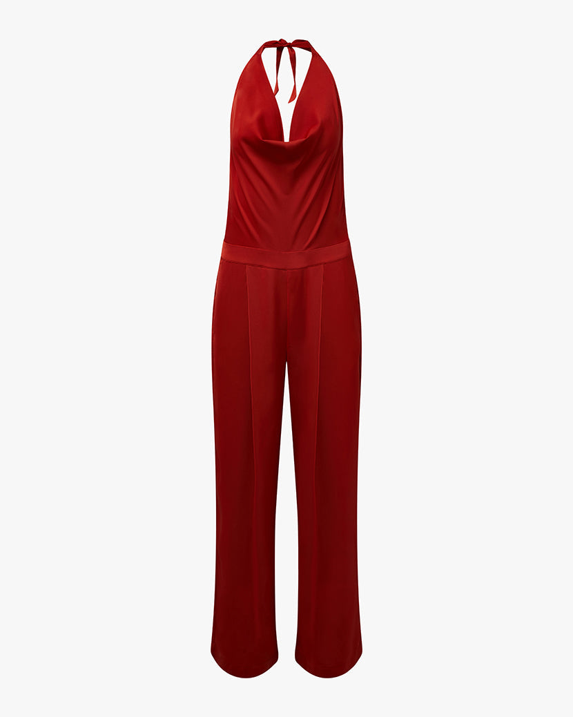 Halter Jumpsuit | Vibrant Red