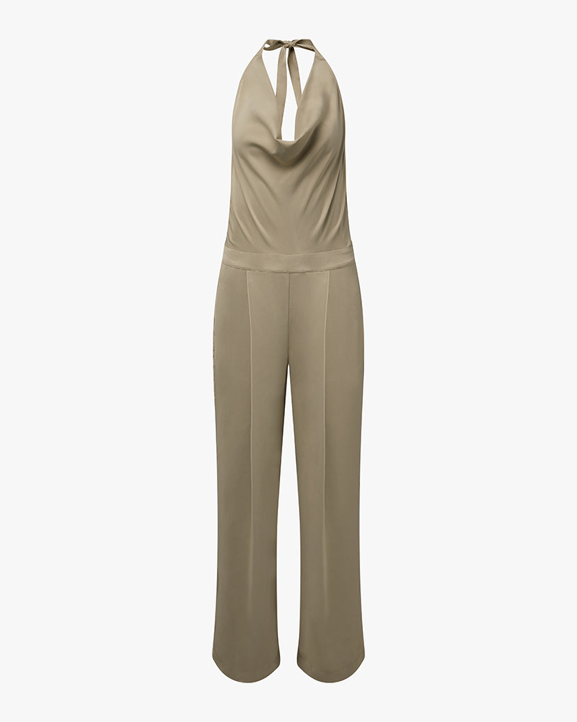 Halter Jumpsuit | Wood Ash