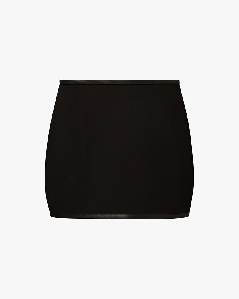Linen Mini Skirt | Black