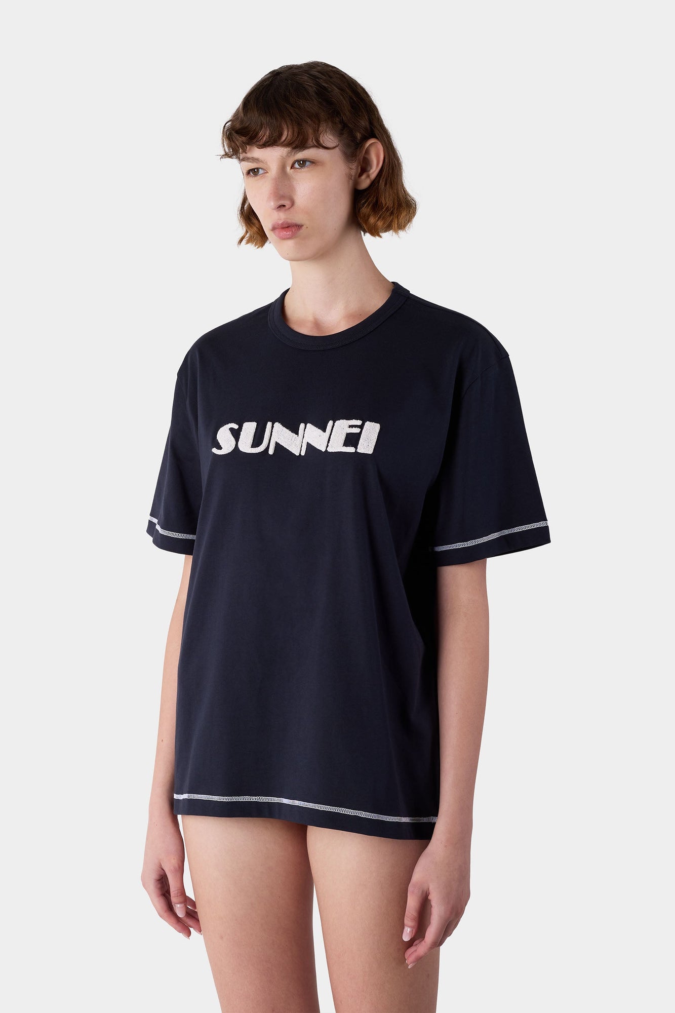 Unisex | Big Logo Boucle Classic T-Shirt | Blue and Off White