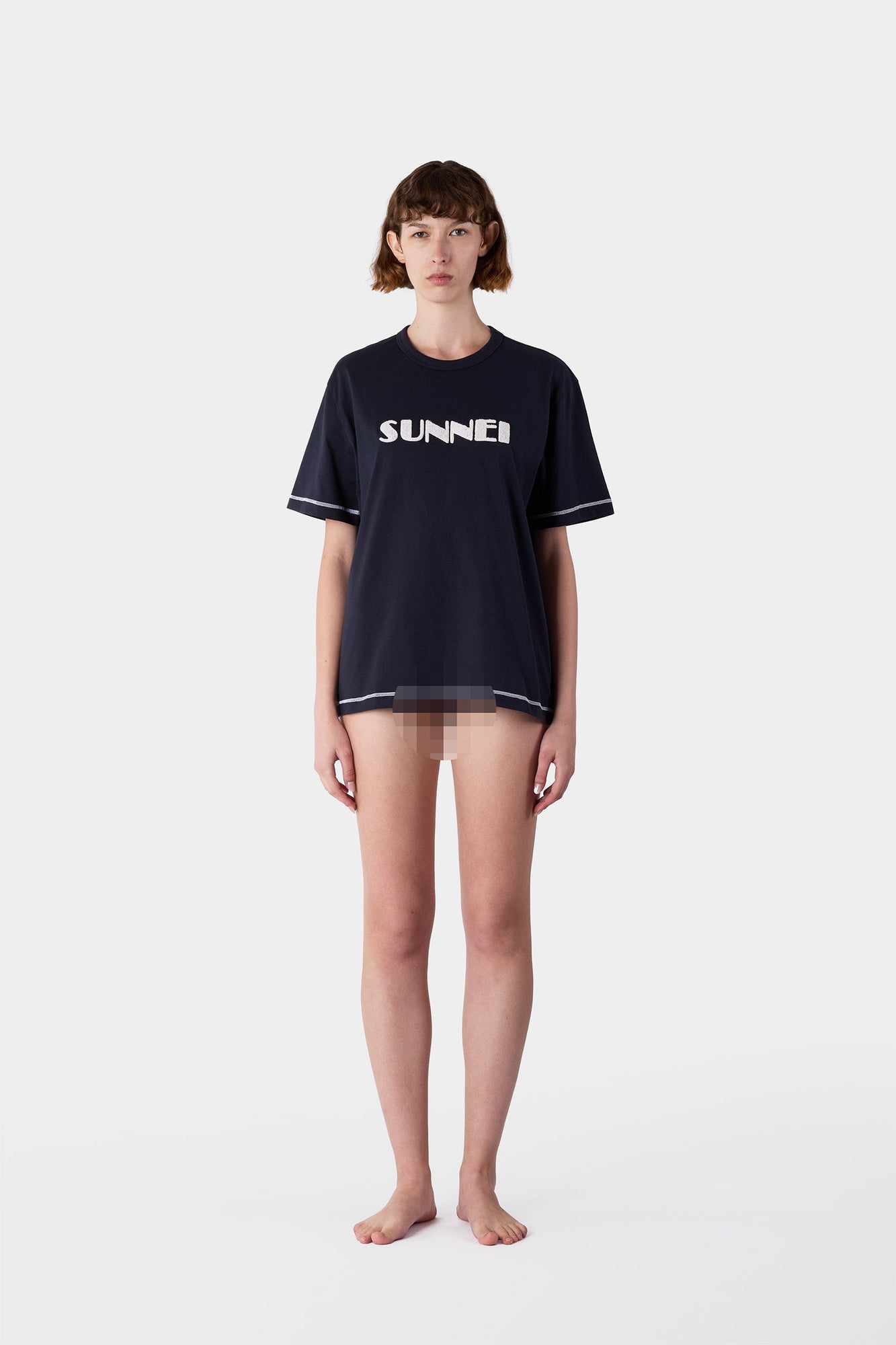 Unisex | Big Logo Boucle Classic T-Shirt | Blue and Off White