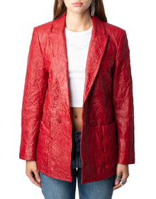 Women | Visko Cuir Froisse | Crimson