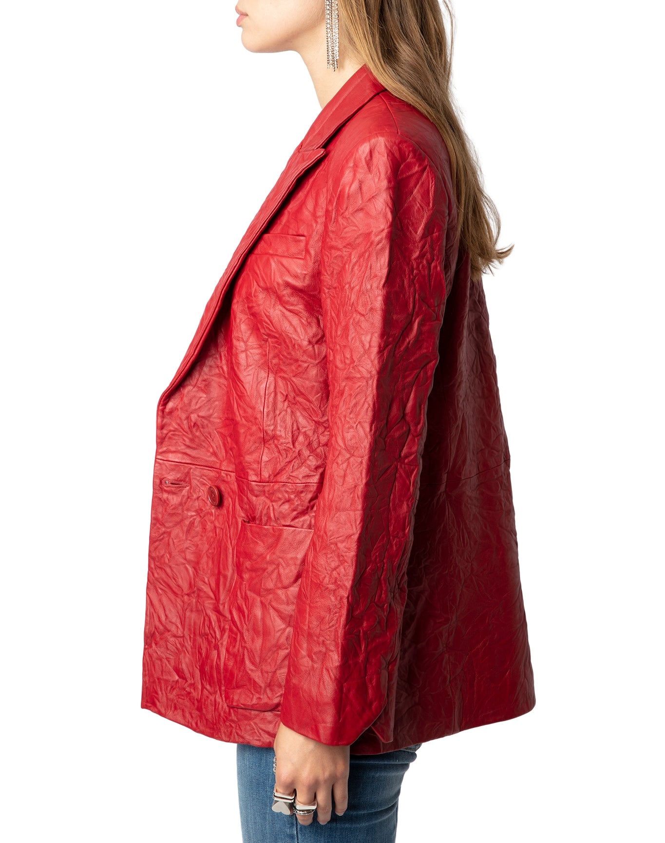 Women | Visko Cuir Froisse | Crimson