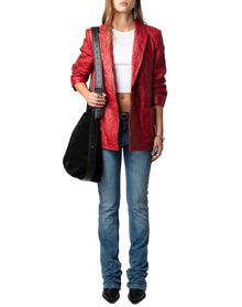 Women | Visko Cuir Froisse | Crimson