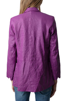 Visko Creased Leather Blazer | Goa